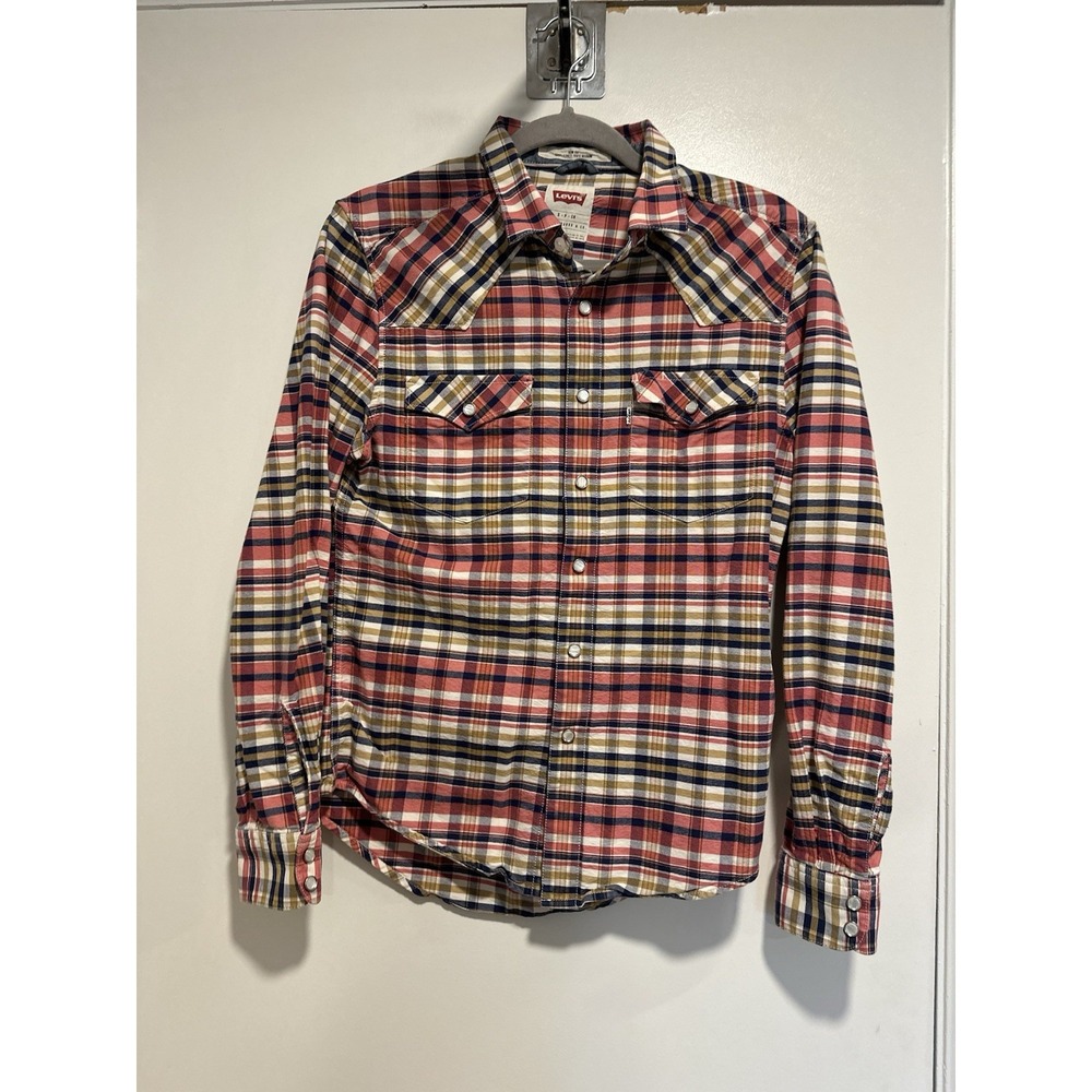 Levi's Rockabilly Western Pearl Snap Shirt Sz:S Multicolor Plaid Cotton